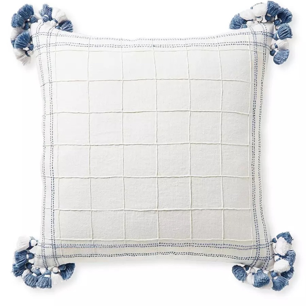 Two Serena & Lily French Blue and White tarifa Accent Pillow covers